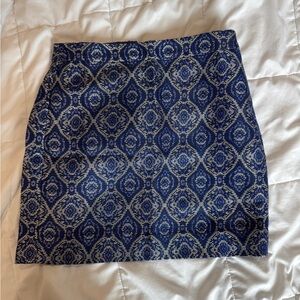 J. Crew Blue Mini Pencil Skirt for Night Out